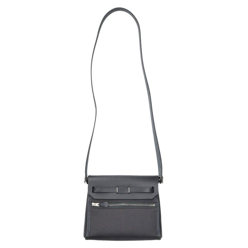 Hermes Herbag Her Bag Zip 20 Mini K Stamp Ardoise Svhardware Toile Military