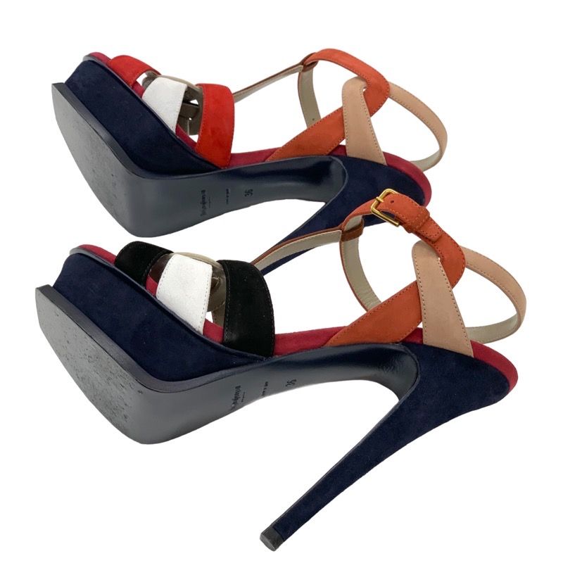 Saint Laurent Tribute Sandals Shoes Suede Multicolor