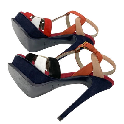 Saint Laurent Tribute Sandals Shoes Suede Multicolor