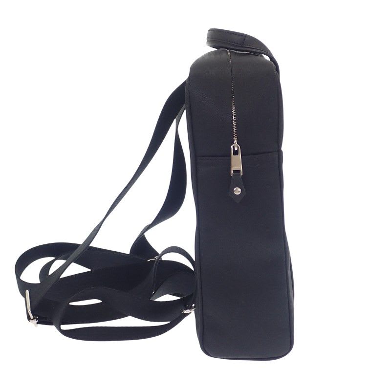 Hermes Acapulco Sac A Dos Backpack Rucksack Daypack Leather Toile Chevron Black