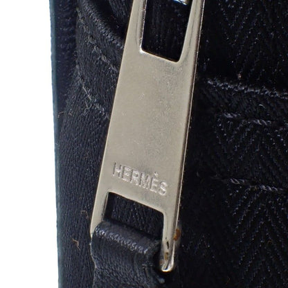 Hermes Acapulco Sac A Dos Backpack Rucksack Daypack Leather Toile Chevron Black