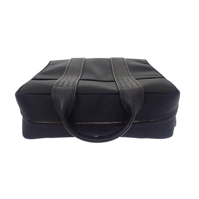 Hermes Acapulco Sac A Dos Backpack Rucksack Daypack Leather Toile Chevron Black