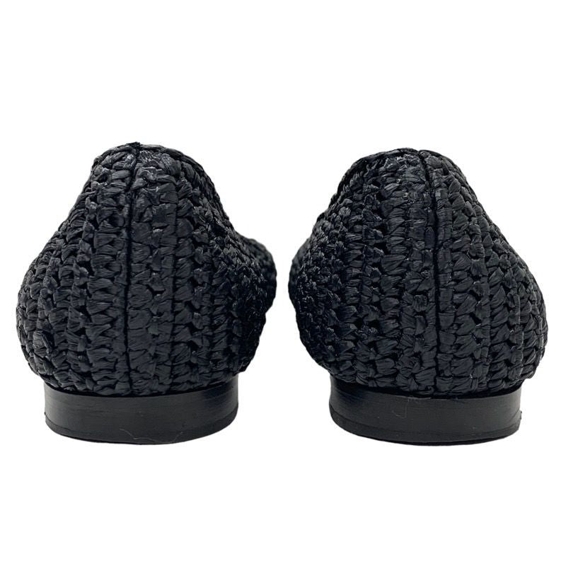 Louis Vuitton Nina Line Flat Shoes Ballet Shoes Raffia Lvhardware Black