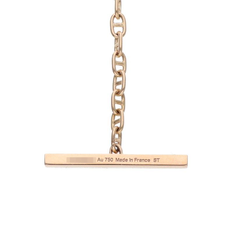 Hermes Chaine D'ancre Contour GM 18K Pink Gold Diamond Necklace Ladies ST