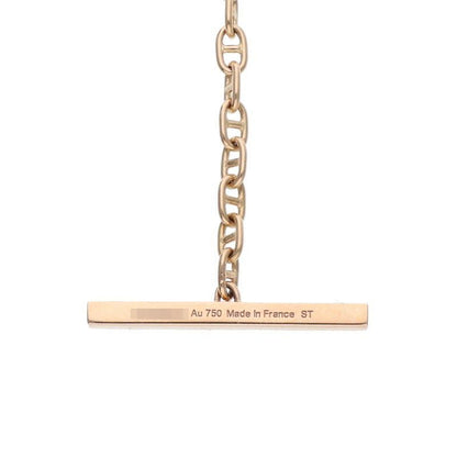 Hermes Chaine D'ancre Contour GM 18K Pink Gold Diamond Necklace Ladies ST