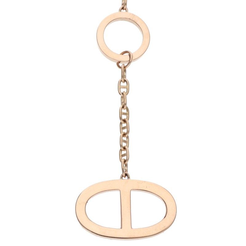 Hermes Chaine D'ancre Contour GM 18K Pink Gold Diamond Necklace Ladies ST