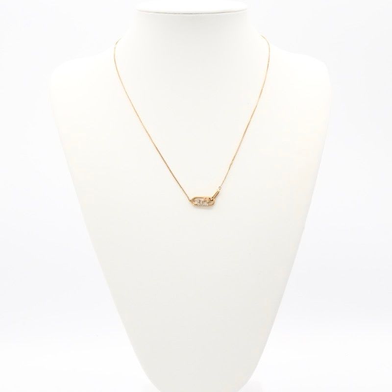 Fendi Orlock Necklace Pendant Rhinestone Logo