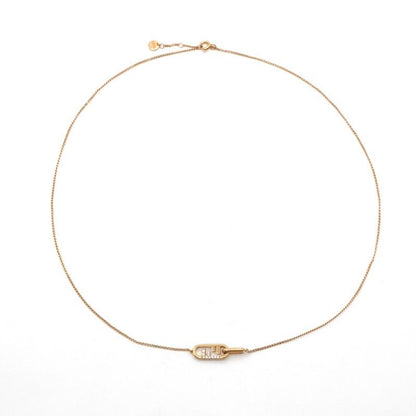 Fendi Orlock Necklace Pendant Rhinestone Logo