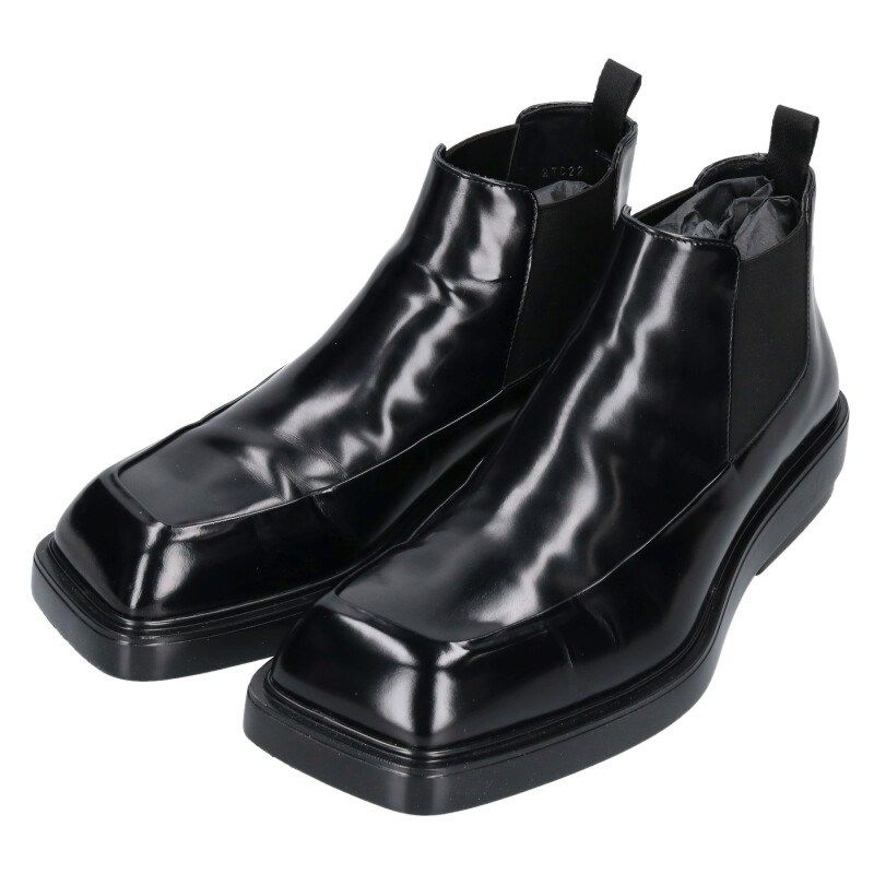 Prada 2tg222 Brushed Side Gore Leather Boots Men's 8.5