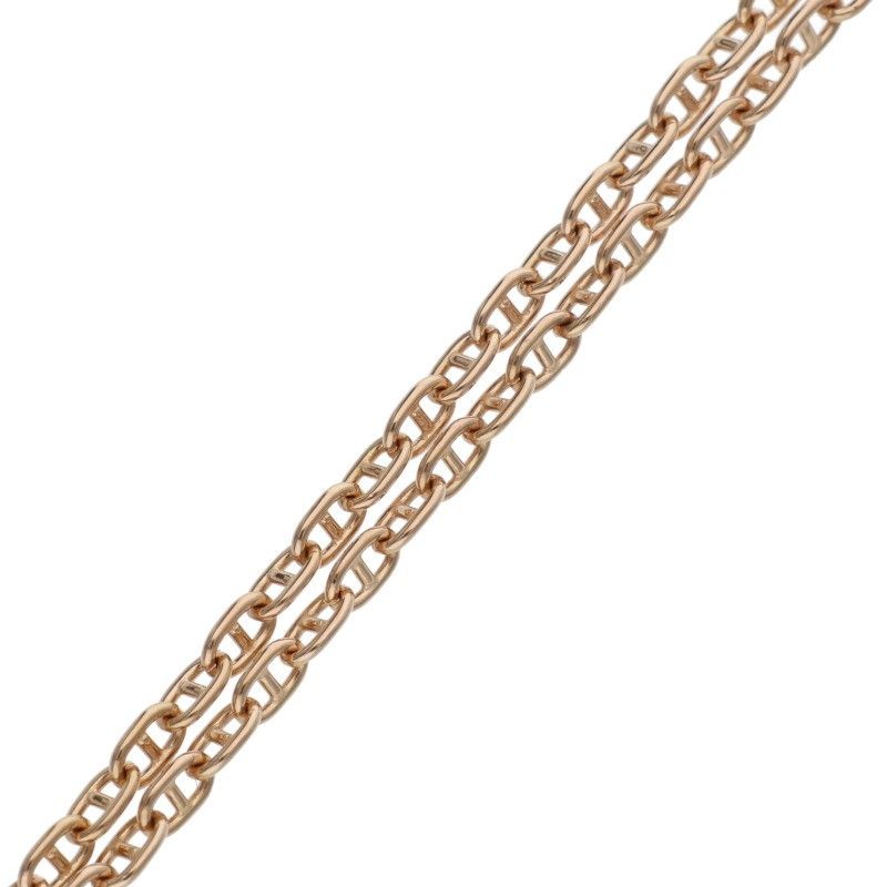 Hermes Chaine D'ancre Contour GM 18K Pink Gold Diamond Necklace Women's SH