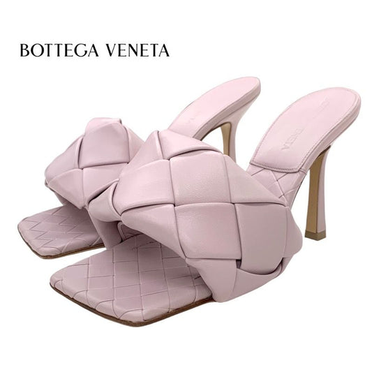 Unused Bottega Veneta Sandals Mule Lido Intrecciato Leather Pink