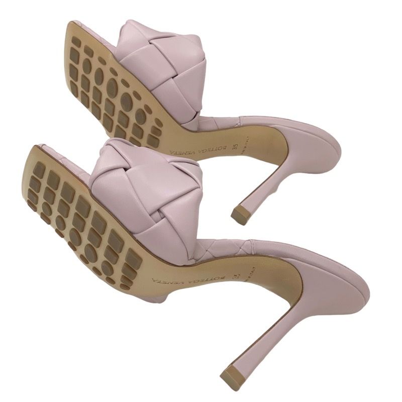 Unused Bottega Veneta Sandals Mule Lido Intrecciato Leather Pink