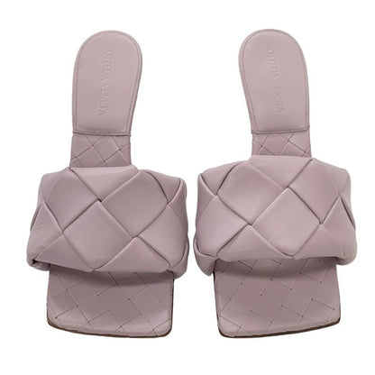 Unused Bottega Veneta Sandals Mule Lido Intrecciato Leather Pink