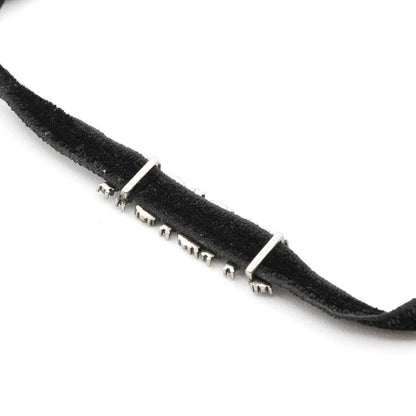 Christian Dior J'a Necklace Choker Black Silver Rhinestone Logo