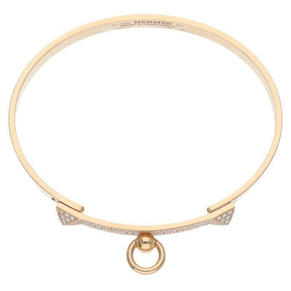 Hermes Collier De Chien 18K Pink Gold Diamond Bracelet Men's ST