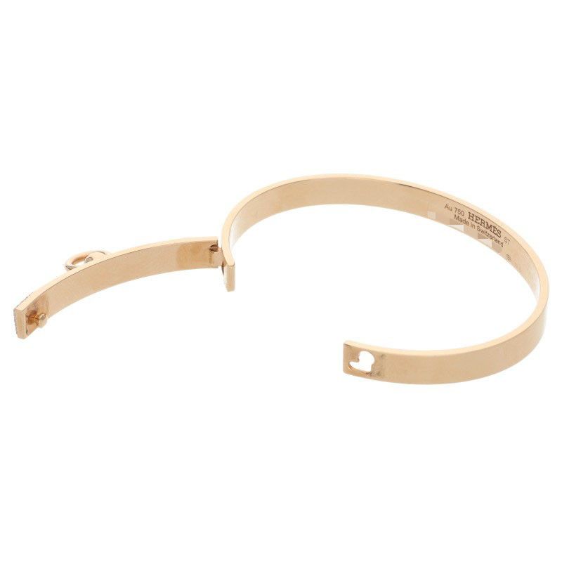 Hermes Collier De Chien 18K Pink Gold Diamond Bracelet Men's ST