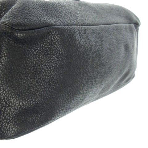 Gianni Versace Gianni Versace Pouch Leather Genuine Leather Navy Gray Logo