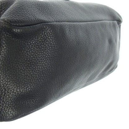 Gianni Versace Gianni Versace Pouch Leather Genuine Leather Navy Gray Logo