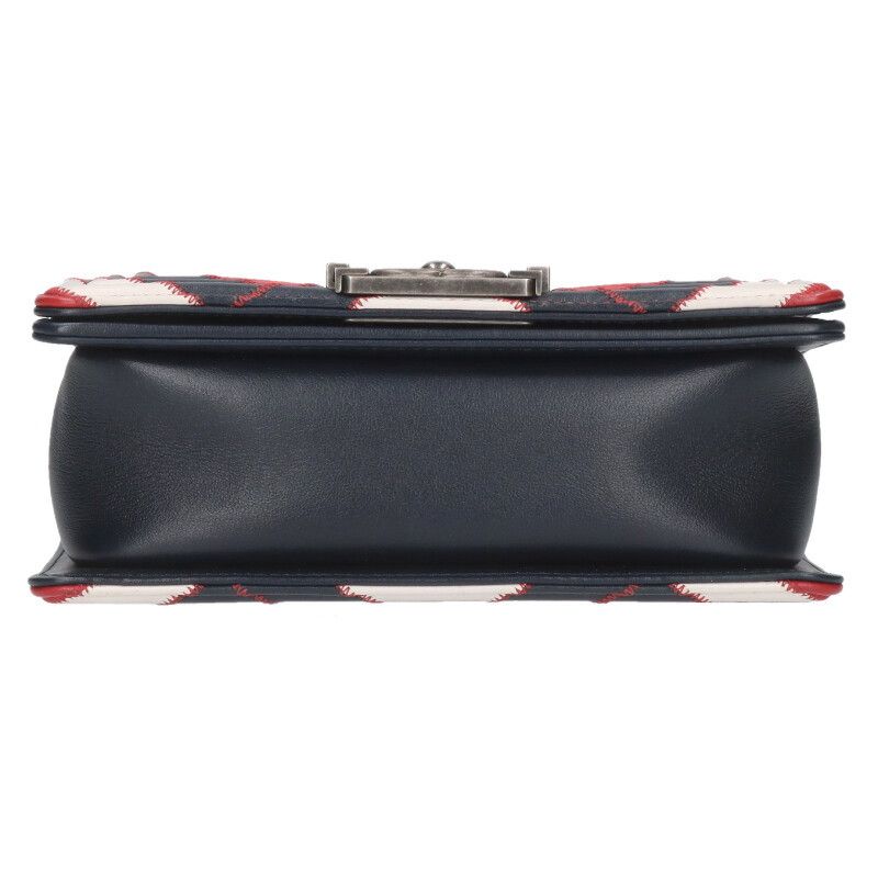 Chanel Boy Chanel 20 Argyle Patchwork Chain Leather Shoulder Bag Men's 20