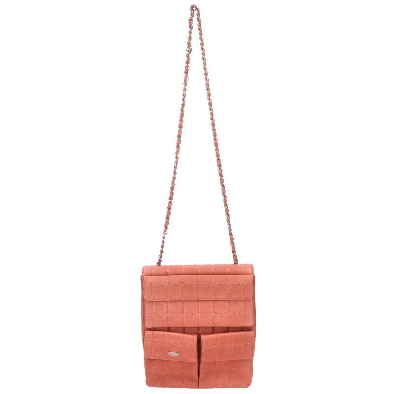 Chanel Chocolate Bar Lambskin Chain Shoulder Bag Women's