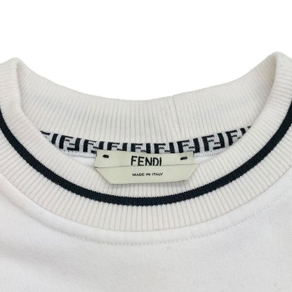 Fendi Top Trainer Sweatshirt 20 AW Logo Long Sleeve Brushed Lining Cotton White