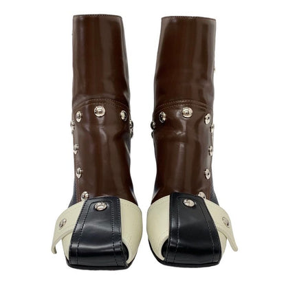 Louis Vuitton Boots Short Boots Ankle Boots Patti Line Studs Leather Multicolor