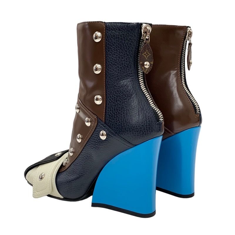 Louis Vuitton Boots Short Boots Ankle Boots Patti Line Studs Leather Multicolor