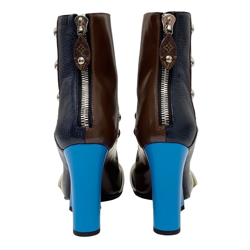 Louis Vuitton Boots Short Boots Ankle Boots Patti Line Studs Leather Multicolor