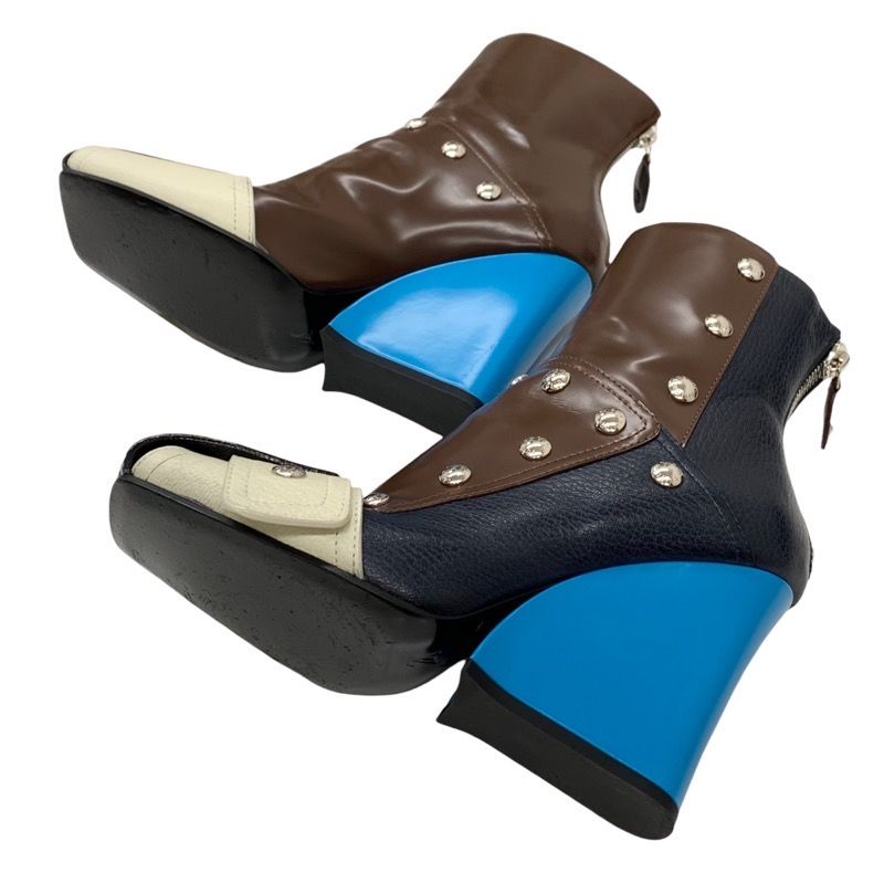 Louis Vuitton Boots Short Boots Ankle Boots Patti Line Studs Leather Multicolor