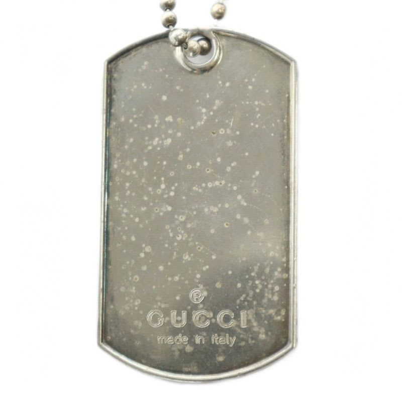 Gucci Necklace Accessories Pendant Dog Tag Ball Chain Logo Silver 925