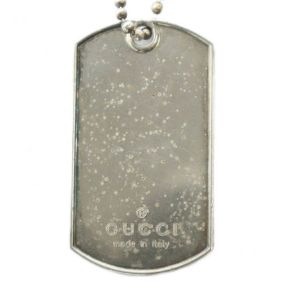 Gucci Necklace Accessories Pendant Dog Tag Ball Chain Logo Silver 925