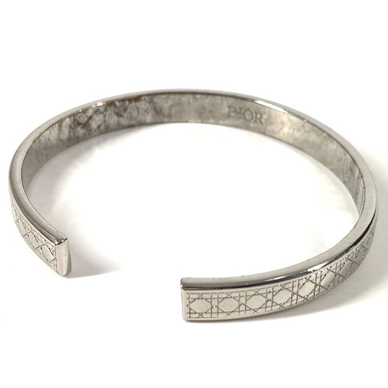 Dior Bracelet Cannage Logo Metal Silver