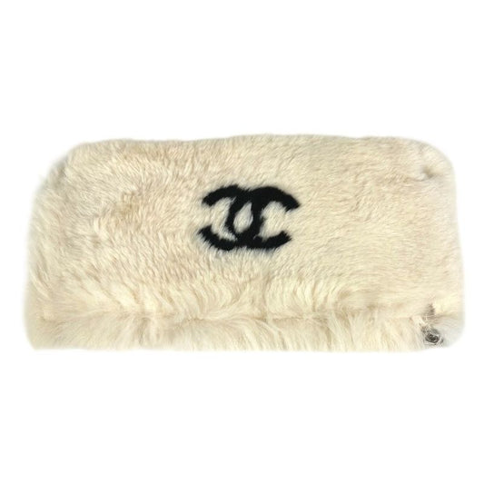 Chanel Bracelet CC Coco Mark Logo Fur Rabbit Black