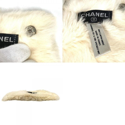 Chanel Bracelet CC Coco Mark Logo Fur Rabbit Black