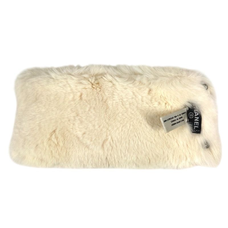 Chanel Bracelet CC Coco Mark Logo Fur Rabbit Black