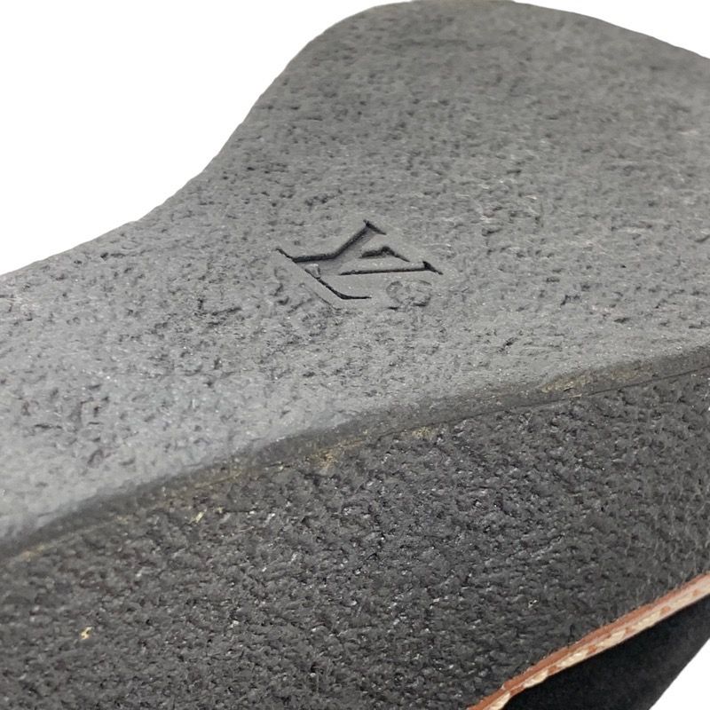 Louis Vuitton Monogram Boots Short Boots Lace Up Wedge Sole Suede Nylon Black