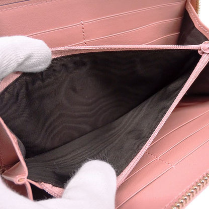 Gucci Wallet Long Microshima Leather Pink Round
