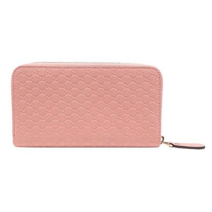 Gucci Wallet Long Microshima Leather Pink Round