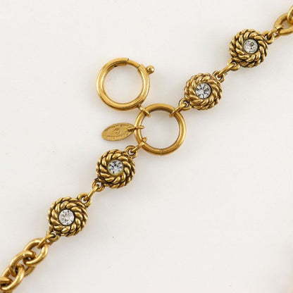 Chanel Chain Belt Vintage Gold Plated Rhinestone