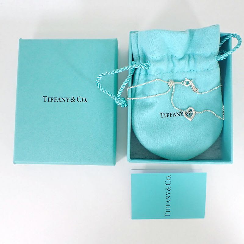 Tiffany & Co 925 Open Heart Pendant Necklace