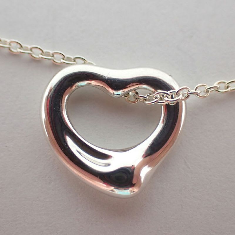 Tiffany & Co 925 Open Heart Pendant Necklace