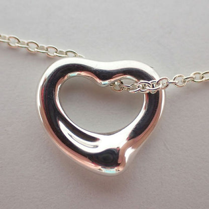 Tiffany & Co 925 Open Heart Pendant Necklace