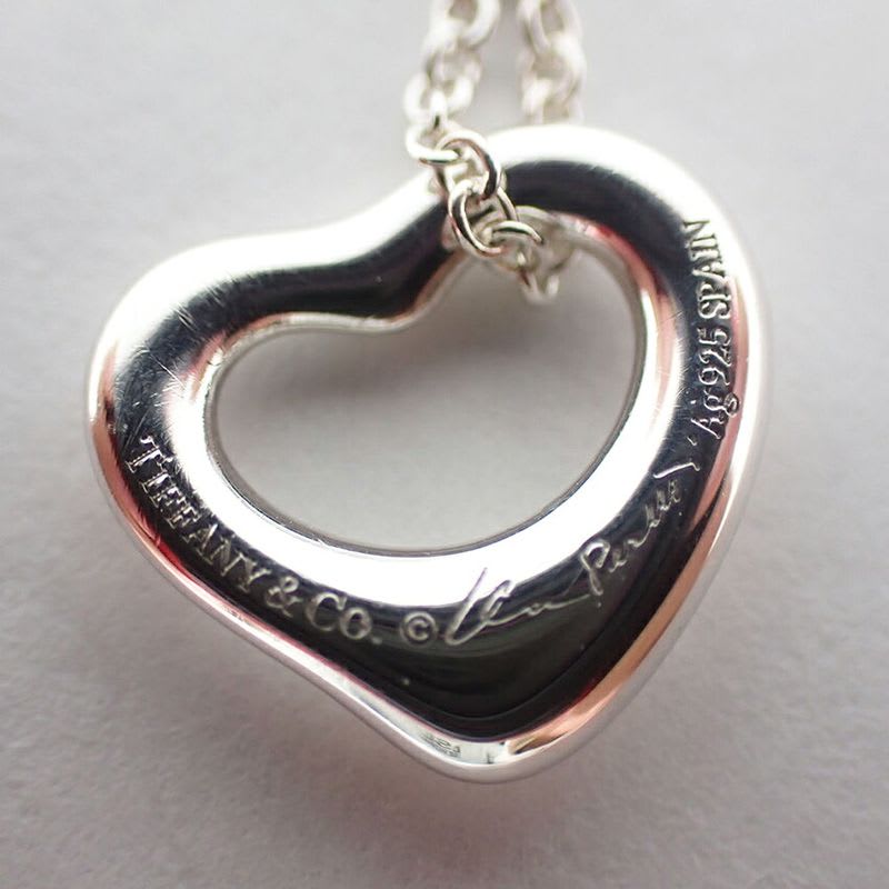 Tiffany & Co 925 Open Heart Pendant Necklace