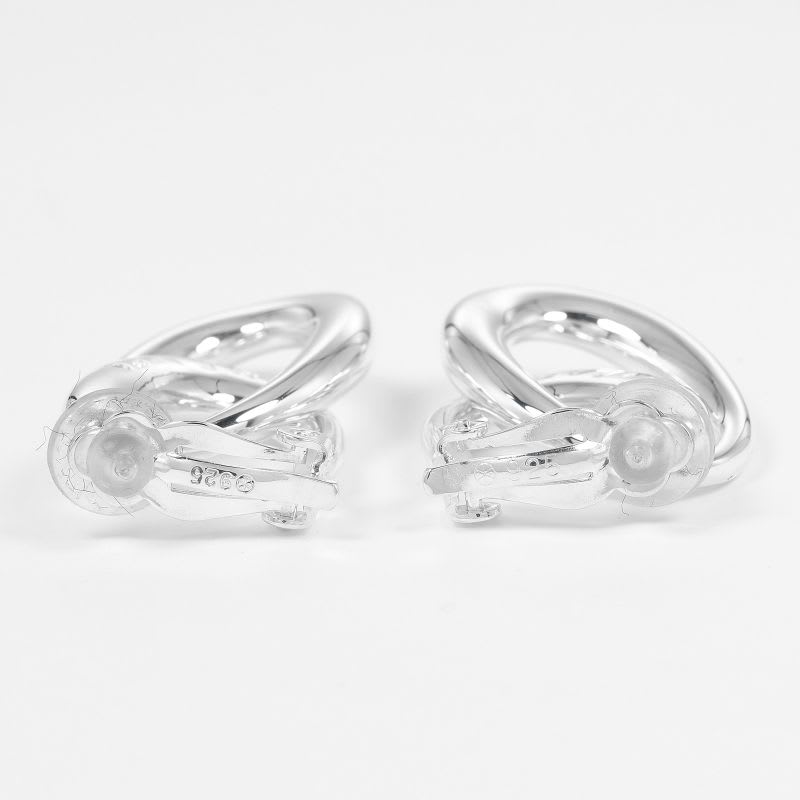 Chanel Double Hoop Silver 925 Women's 27.2 g Earrings