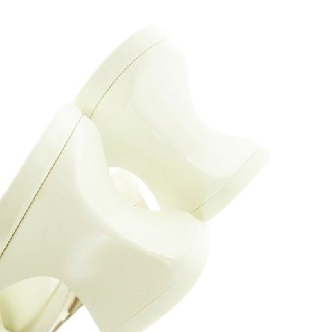 Bottega Veneta CHA Sandal Sandals Mule Leather 36.5 23.5 cm White CK26