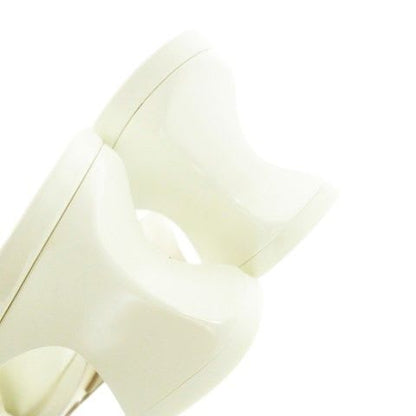 Bottega Veneta CHA Sandal Sandals Mule Leather 36.5 23.5 cm White CK26