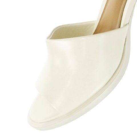 Bottega Veneta CHA Sandal Sandals Mule Leather 36.5 23.5 cm White CK26