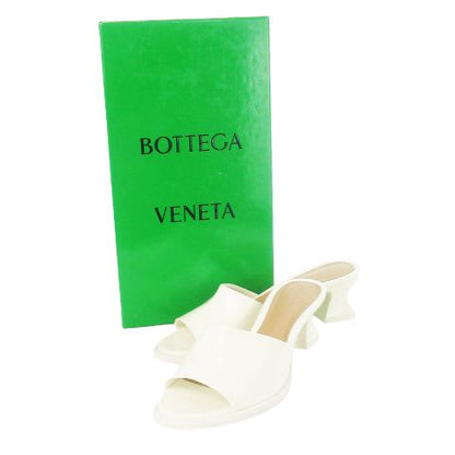 Bottega Veneta CHA Sandal Sandals Mule Leather 36.5 23.5 cm White CK26