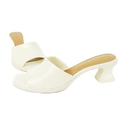Bottega Veneta CHA Sandal Sandals Mule Leather 36.5 23.5 cm White CK26