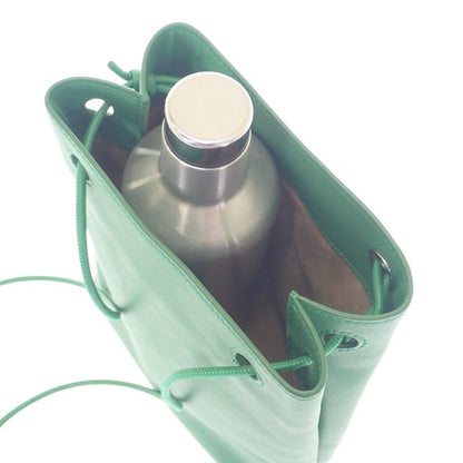 Loewe Pebble Pouch Canbsppx01 Shoulder Bag Calf Green Silver Hardware Women's